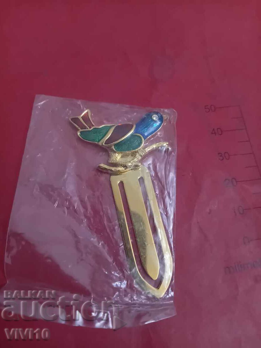 Antique Book Mark, Enamel, Gold Plating