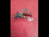 Старинна брошка, стъкло,Позлата