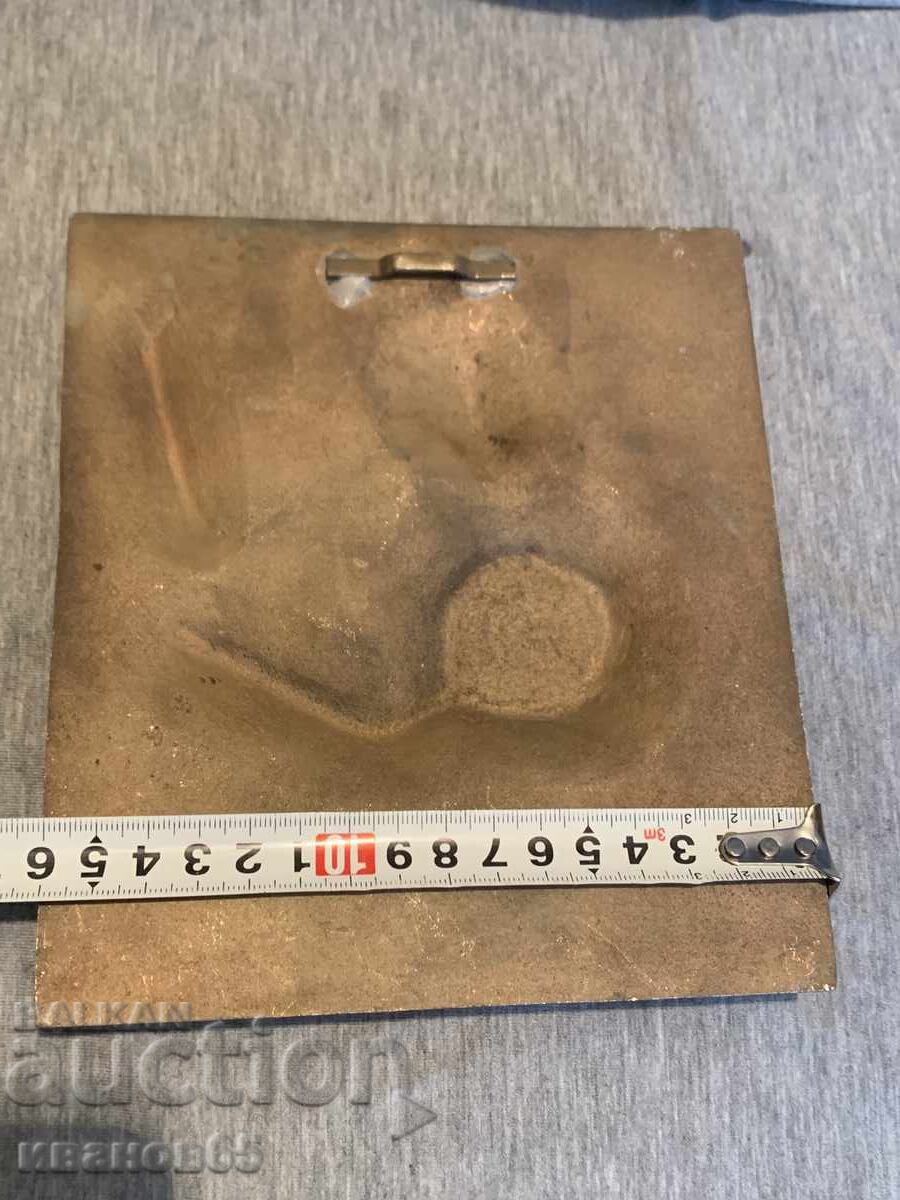 бронзов релефен плакет на философ - 6