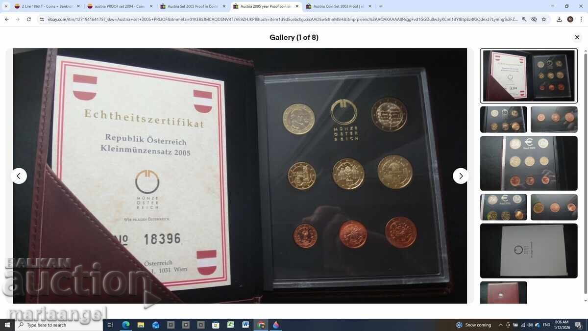 Set Euro Austria 2006 - PROOF certificat, cutie, broșură - 5