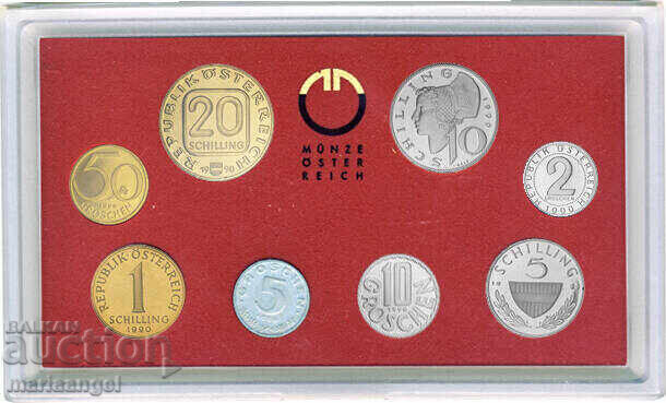 Сет Евро Австрия 1991 - PROOF 8 монети бокс с цена € 24.00 | 46.94 лв.