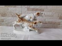 Porcelain figure - Hunting dogs - Carl Scheidig - 1950