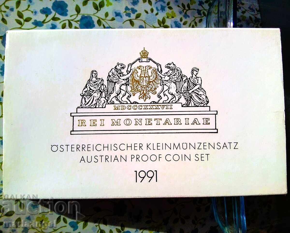 Сет Евро Австрия 1991 - PROOF 8 монети бокс - 6