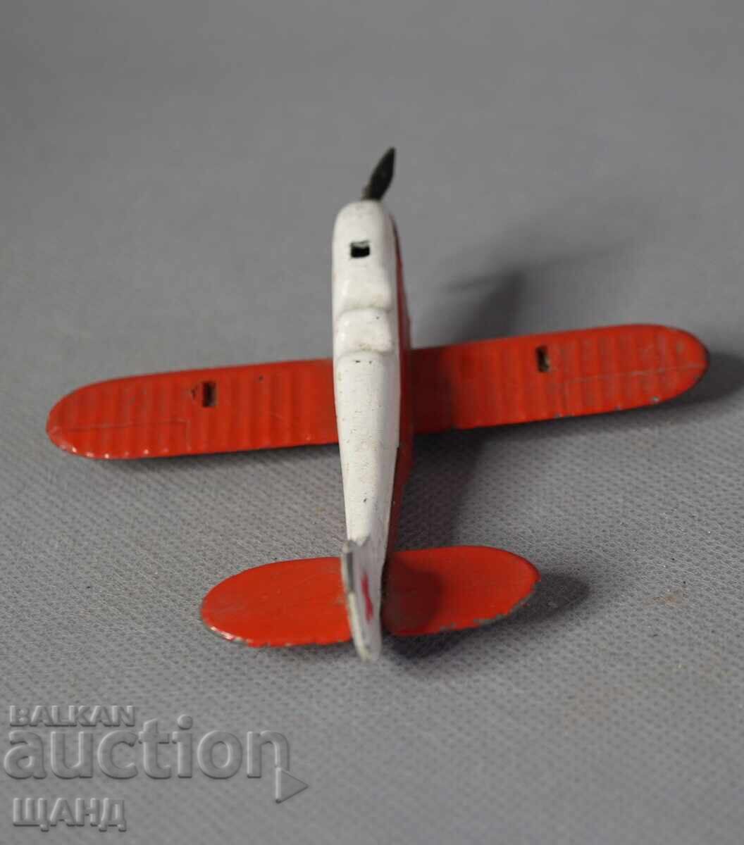 Доставка на Стара метална играчка модел самолет червен кръст
