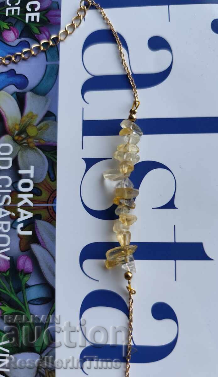 Nouă brățară cu citrin, în auriu - 5