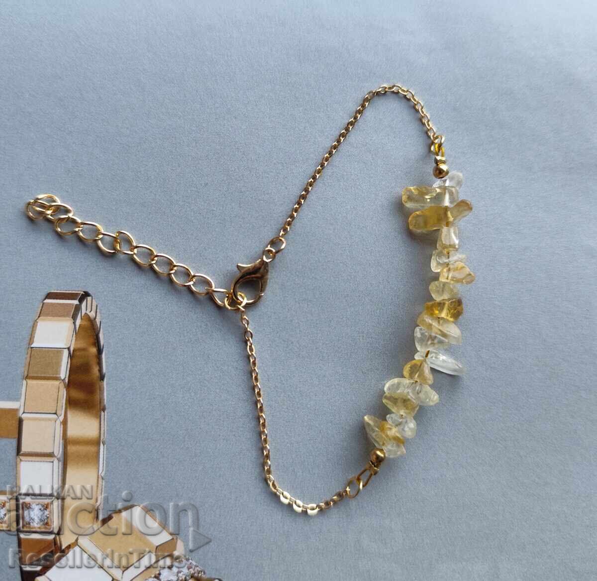 Nouă brățară cu citrin, în auriu