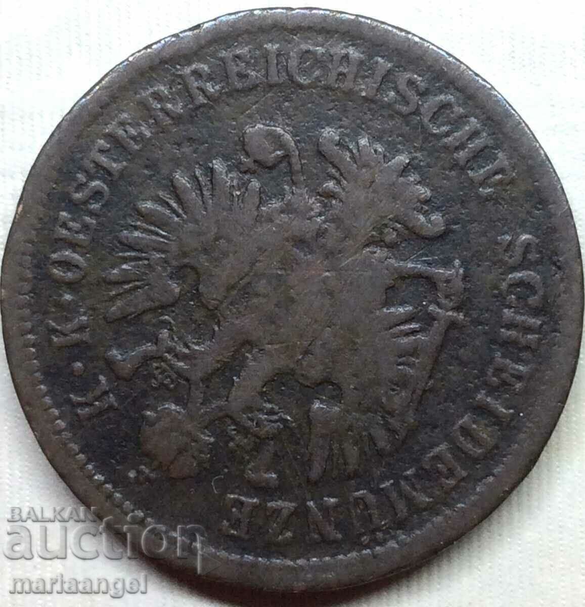 Delivery of Hungary 4 Kreuzers 1861 KV Austria 12.98g - quite rare