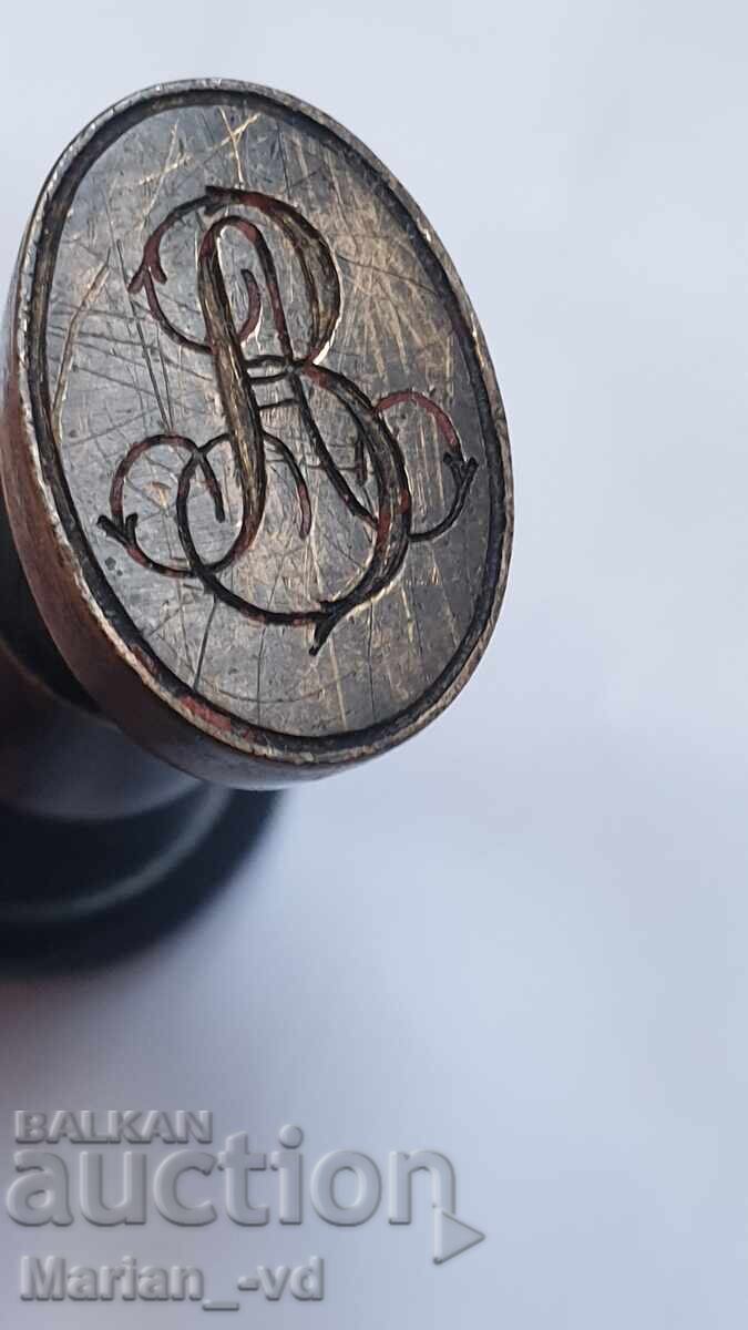 Стар восъчен печат от черно дърво, около 1830-1910 г. с цена € 25.00 | 48.90 лв.