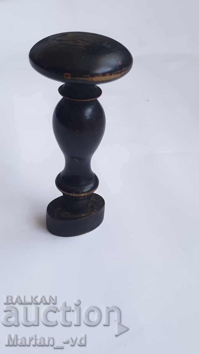 Стар восъчен печат от черно дърво, около 1830-1910 г. - 7