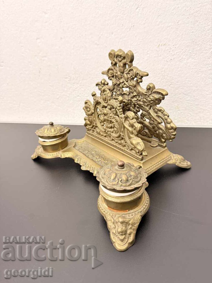 Calimară din bronz în stil Rococo. №7829 - 6