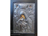 Icoană grecească veche, argintare - proba950