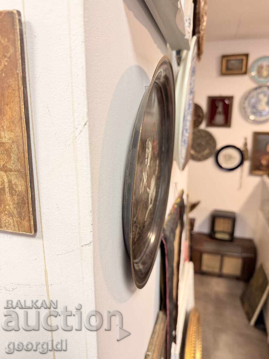 Доставка на Гравирана месингова чиния -  Свети Георги Победоносец №7832