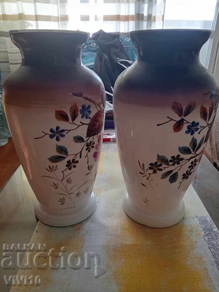 Аукцион Старинни вази ,опалин 35см,2бр