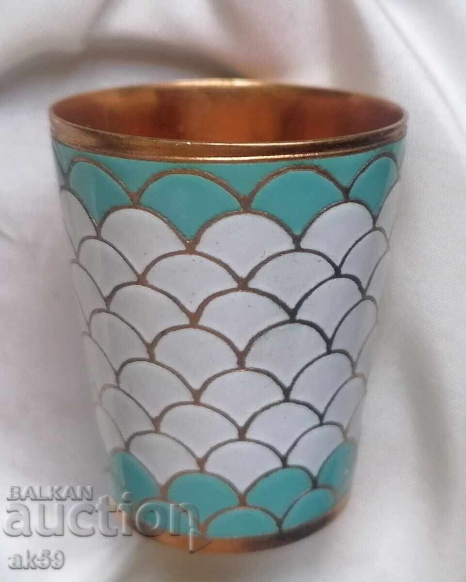 Чашка за водка емайл позлата 3 бр. Чашка за водка емайл позлата 3 бр.