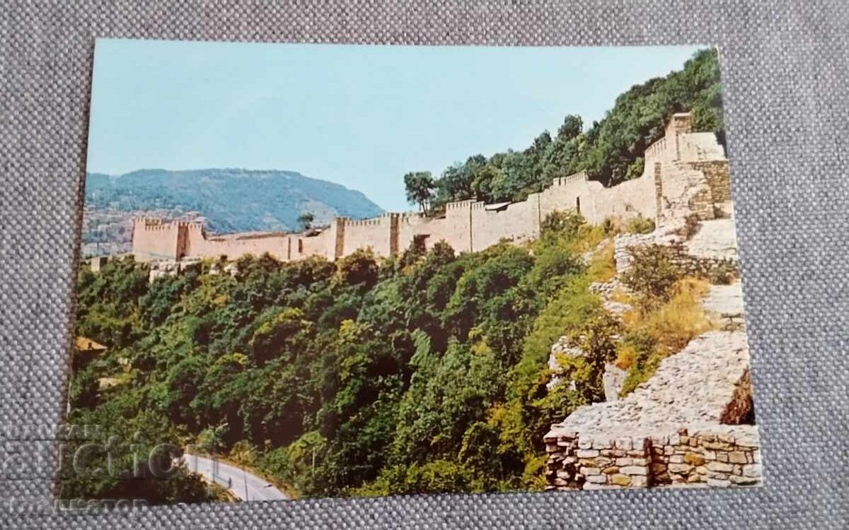 Стара картичка Велико Търново крепостна стена на Царевец