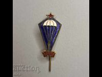 INSIGNĂ VECHE de parașutist DOSO, semn emailat