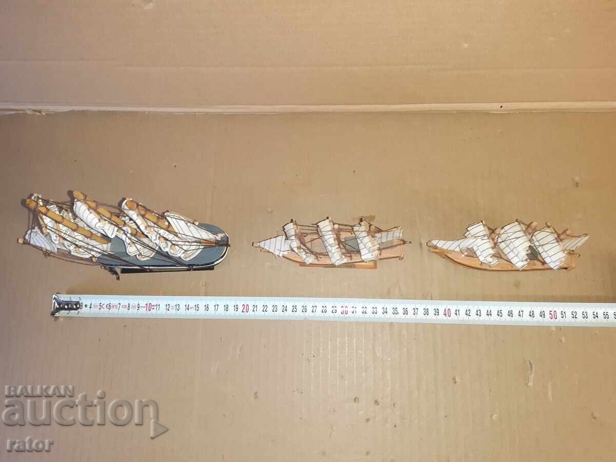 Стари корабчета - 3 броя , корабче - макет , макети - 5