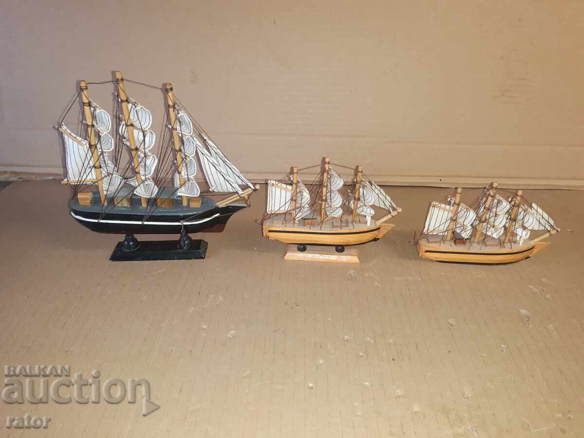 Стари корабчета - 3 броя , корабче - макет , макети - 6