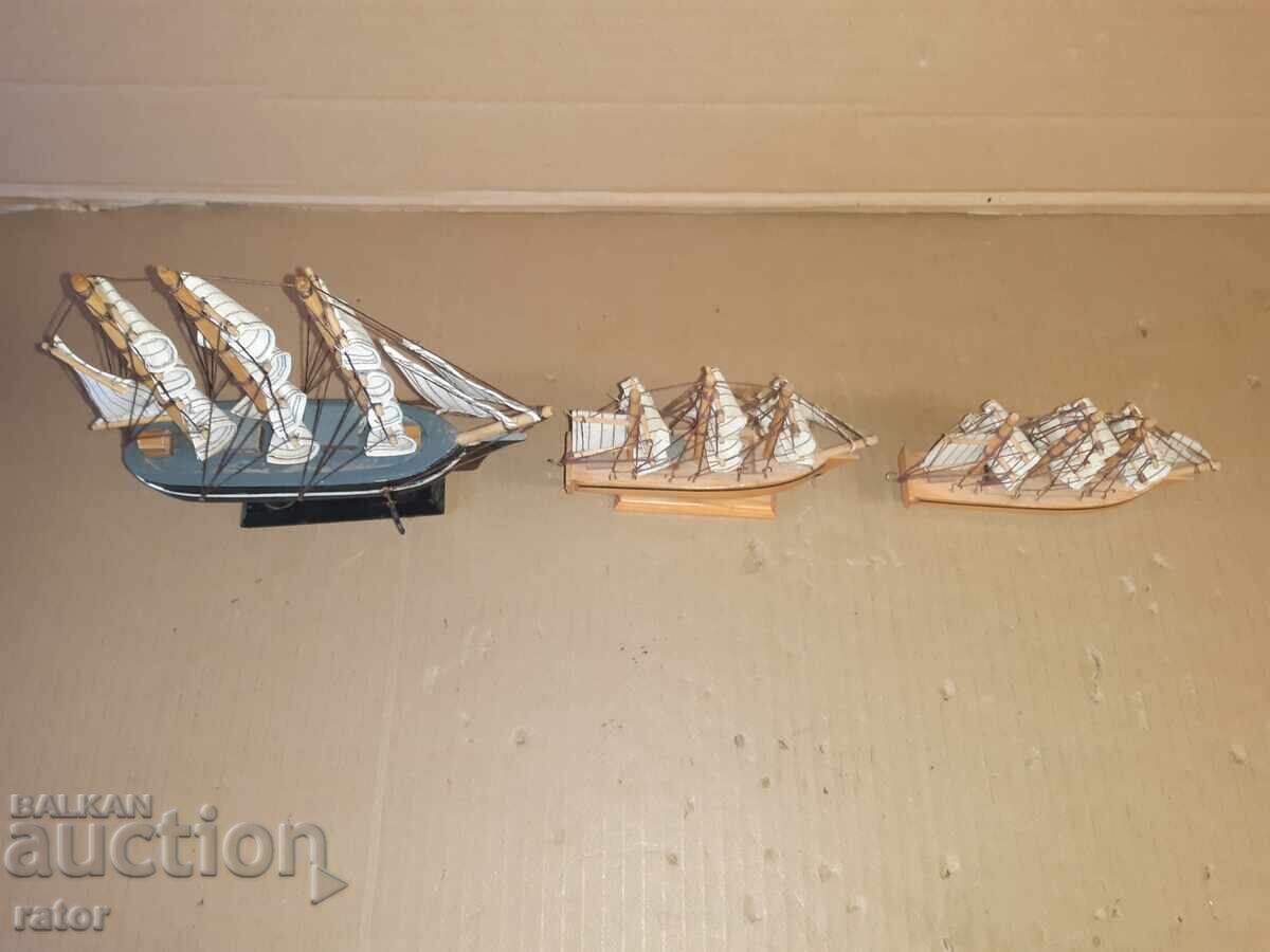 Стари корабчета - 3 броя , корабче - макет , макети - 7