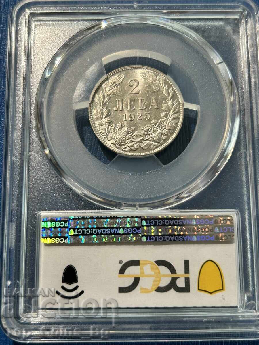 2 leva 1925 Βρυξέλλες MS66 PCGS 42186912 - 5
