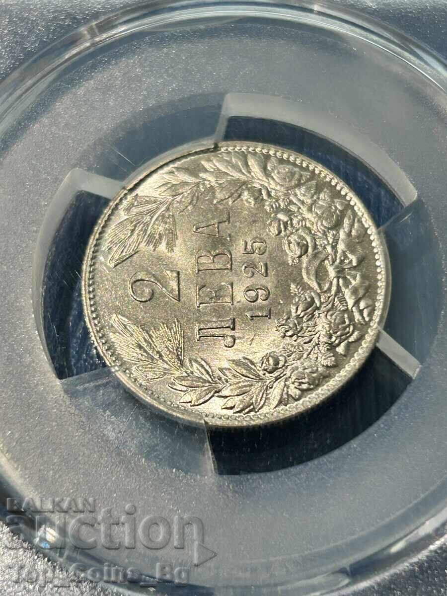 2 Leva 1925 Brussels MS66 PCGS 42186912 - 7