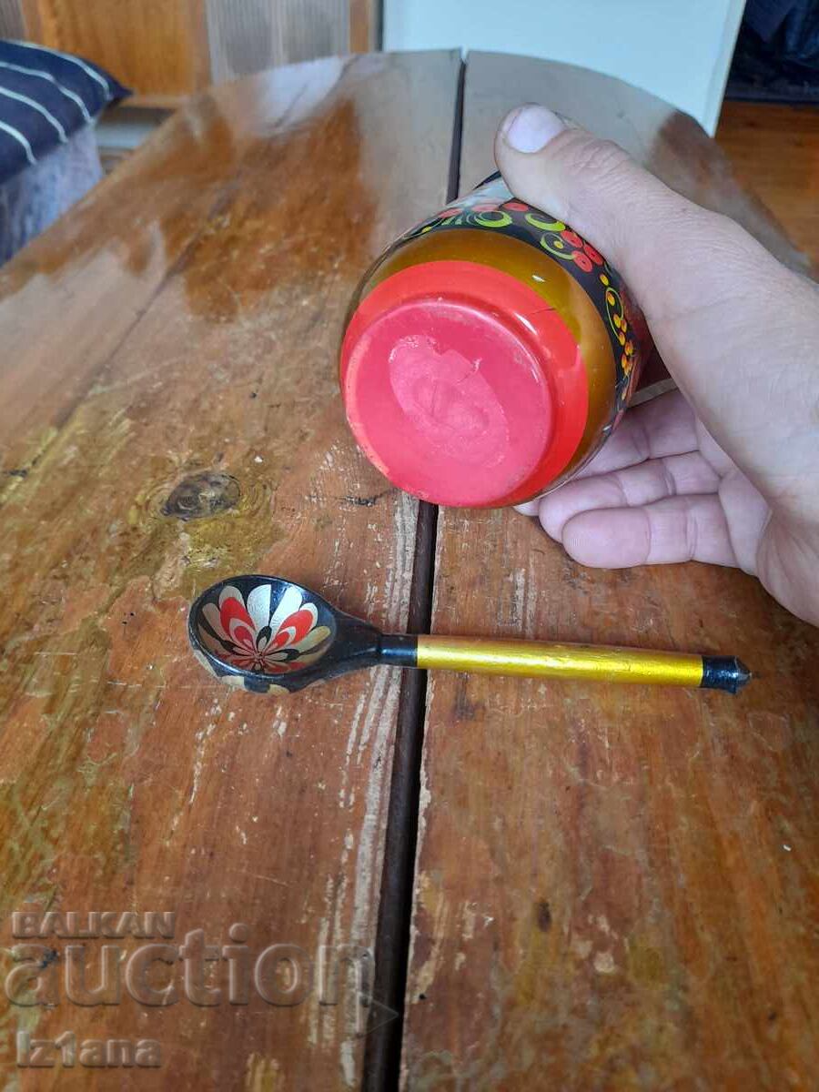 Доставка на Стара Руска дървена чаша,хохлома