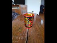 Стара Руска дървена чаша,хохлома