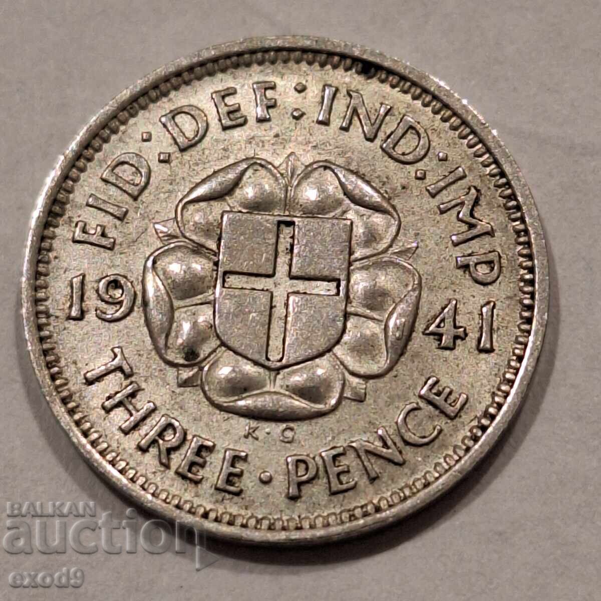 Ασήμι 3 Πένες 1941 / Ηνωμένο Βασίλειο