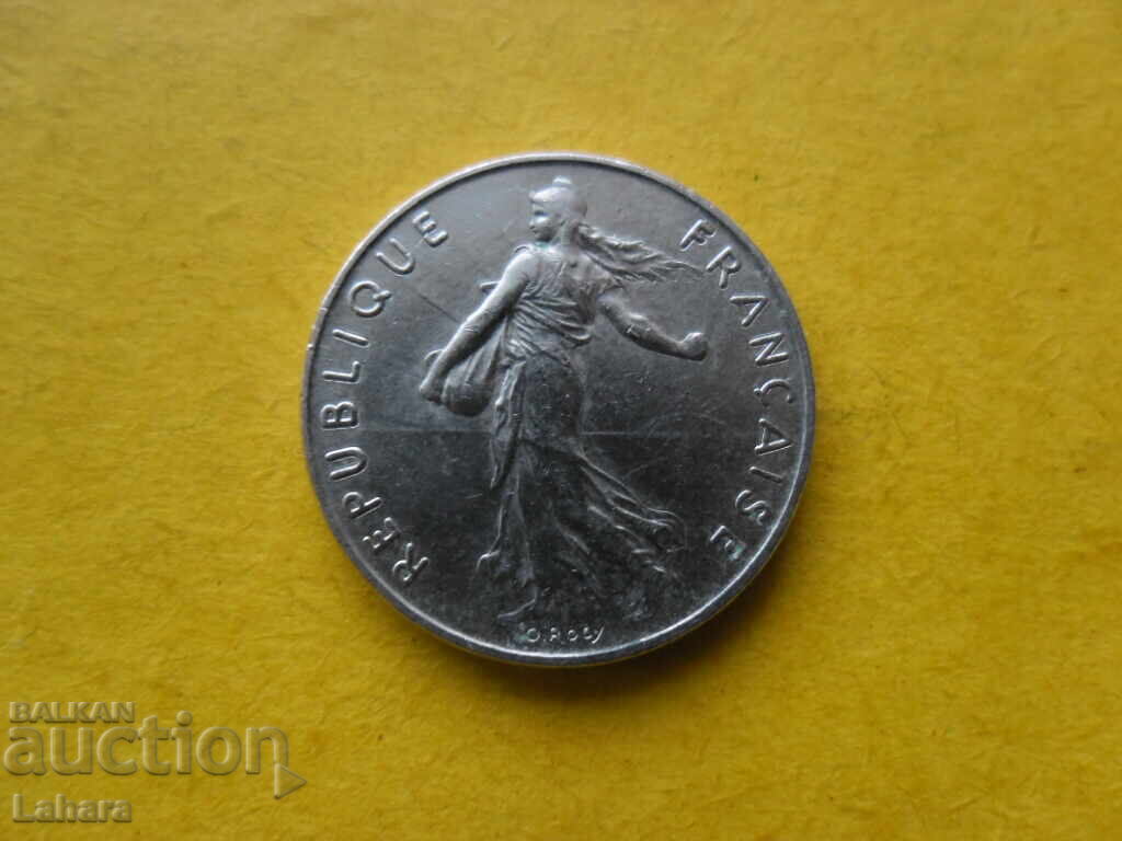 1/2 франк 2000  г. Франция дефект при отсичането с цена € 0.51 | 1.00 лв.