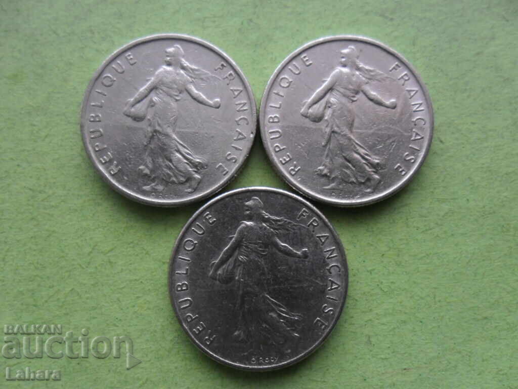 1/2 франк 1971  , 1972 , 1973  г. Франция с цена € 0.55 | 1.08 лв.