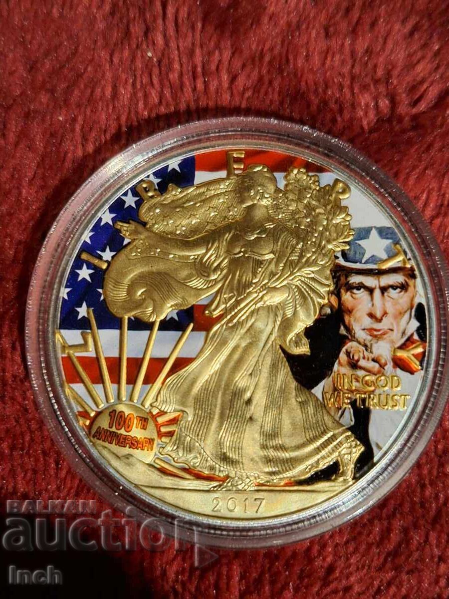 СРЕБЪРЕН АМЕРИКАНСКИ ОРЕЛ 2017  УНИКАЛНА  БЗЦ