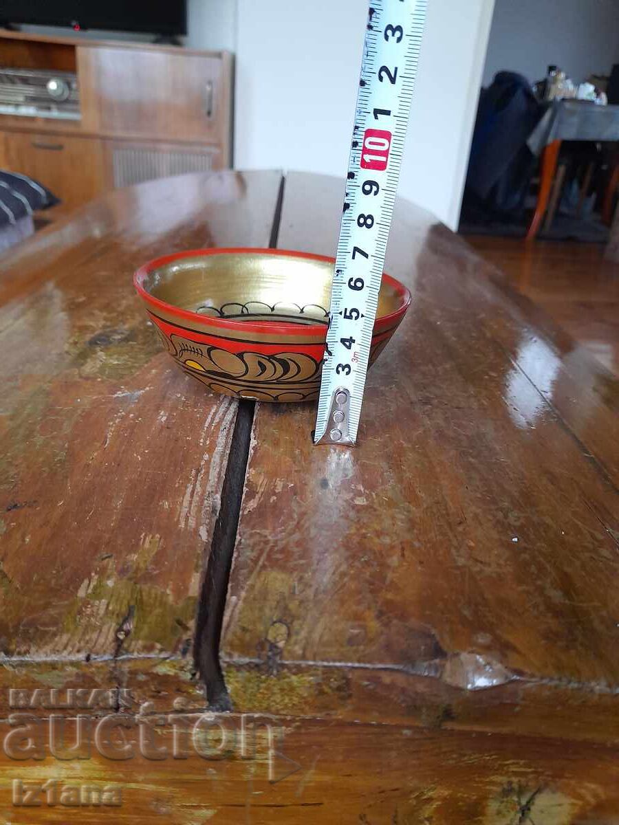 Стара дървена паница,хохлома - 5