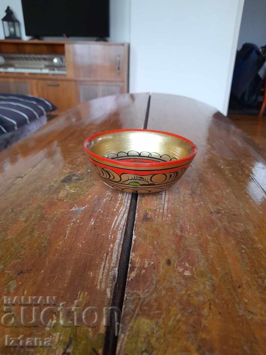 Стара дървена паница,хохлома