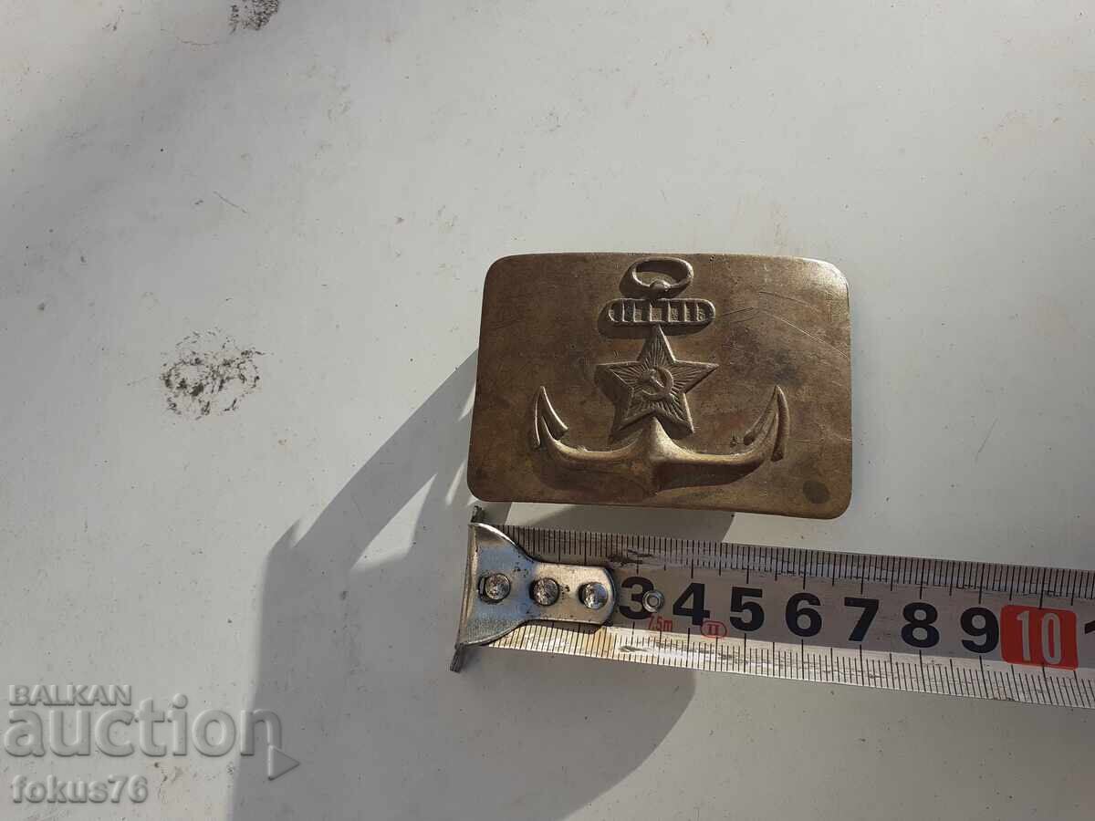 Military buckle from a belt USSR old military Soc. uniform - 5