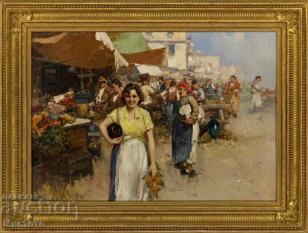 Culori de ulei pe pânză - GUISEPPE PITTO Italian (1857-1928)