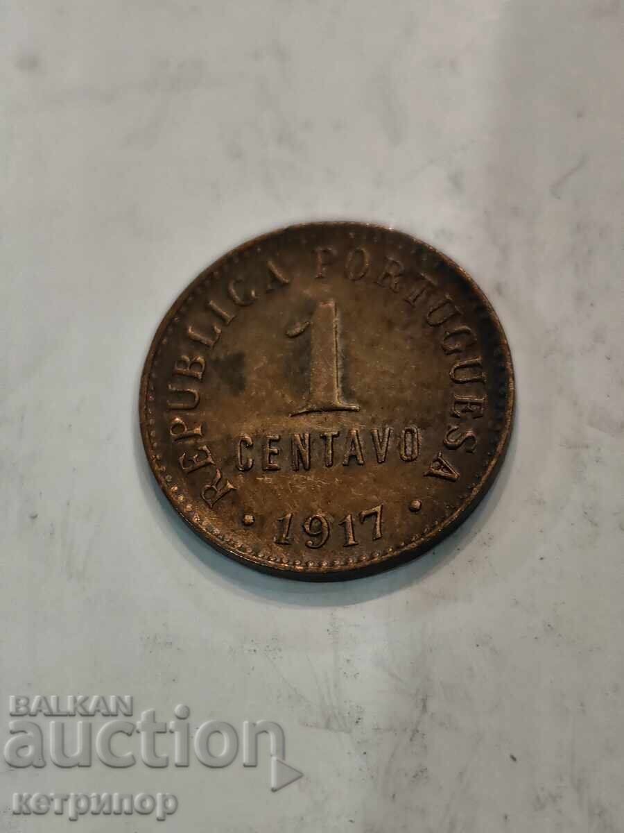 1 сентаво Португалия 1917 г.