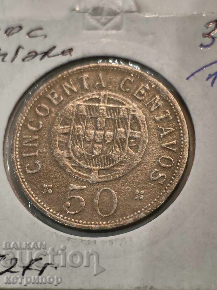 50 центавос Ангола 1927 г.