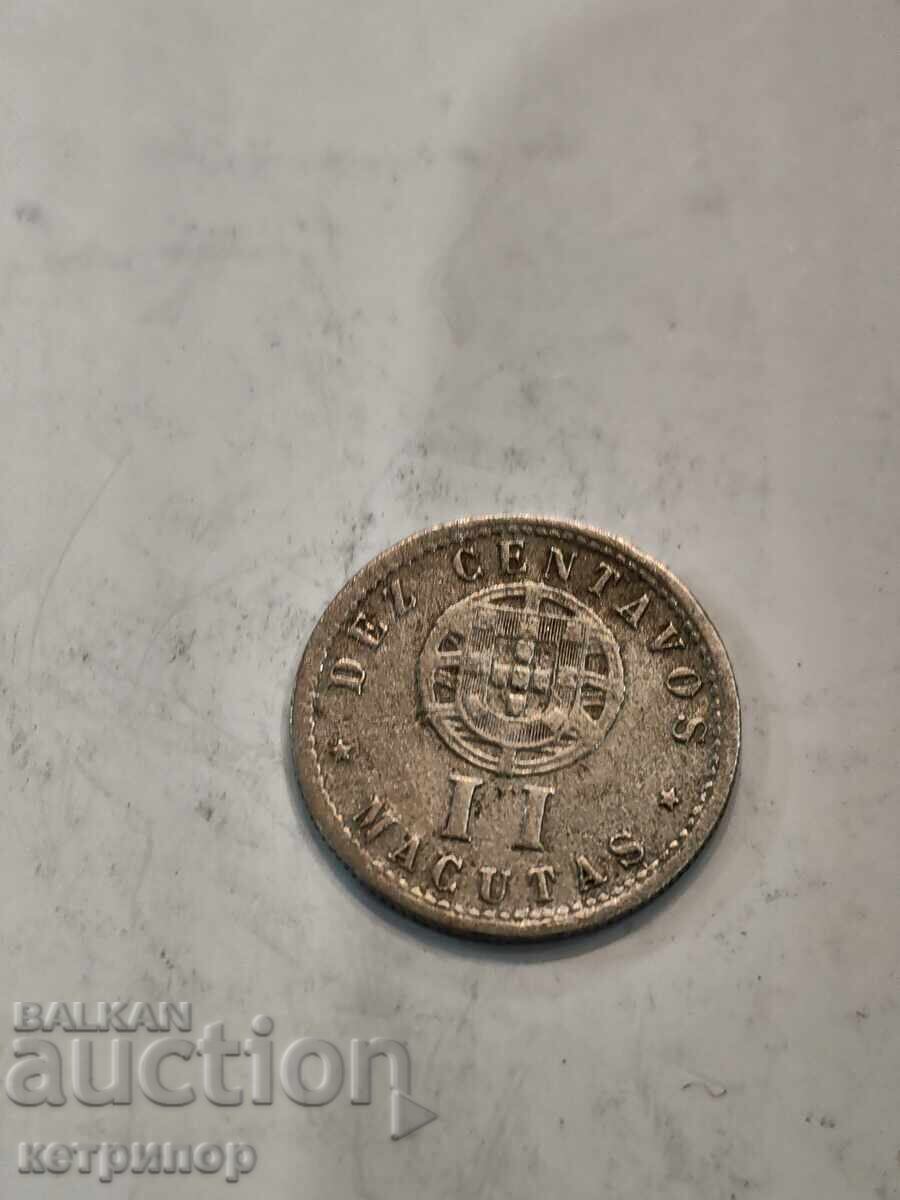 10 centavos 2 macuta Angola 1927