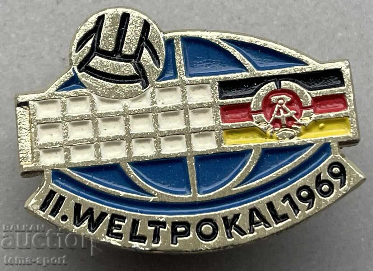 1830 GDR Germania de Est timbru Cupa Mondială de volei 1969