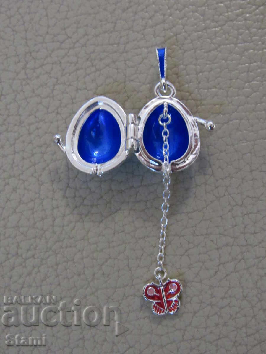 Colier cu pandantiv de dama rafinat - ou Faberge, nou - 6