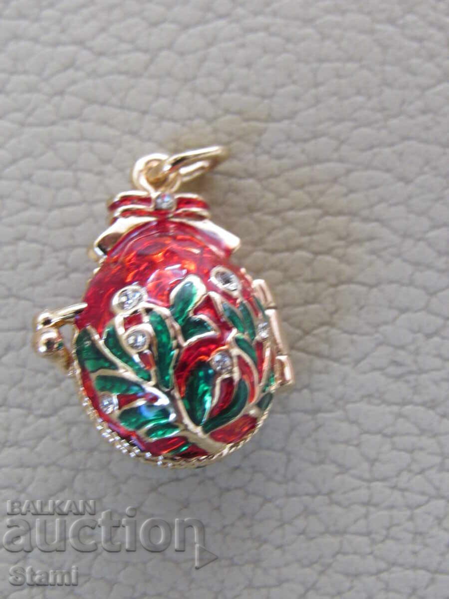 Auction  Fine women's pendant necklace - Faberge egg, new