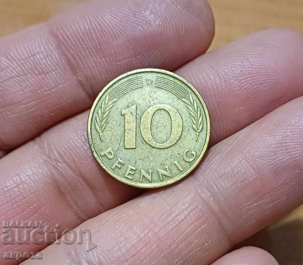 10 пфенинга 1985/D  Германия