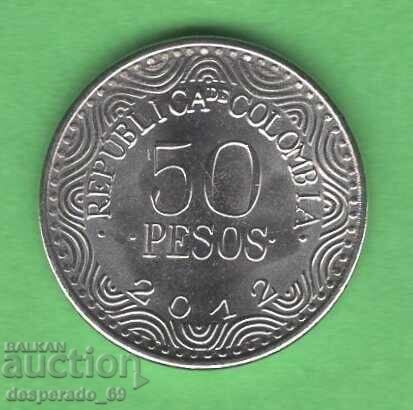 (¯`'•.¸ 50 Pesos 2012 COLOMBIA UNC ¸.•'´¯) with price € 1.30 | 2.54 BGN