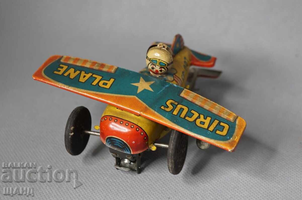 Old Japanese metal mechanical toy circus airplane with price € 7.00 | 13.69 BGN