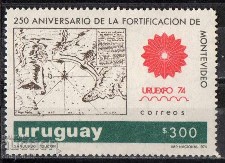 1974. Uruguay. 250 de ani de la fortificațiile Montevideo