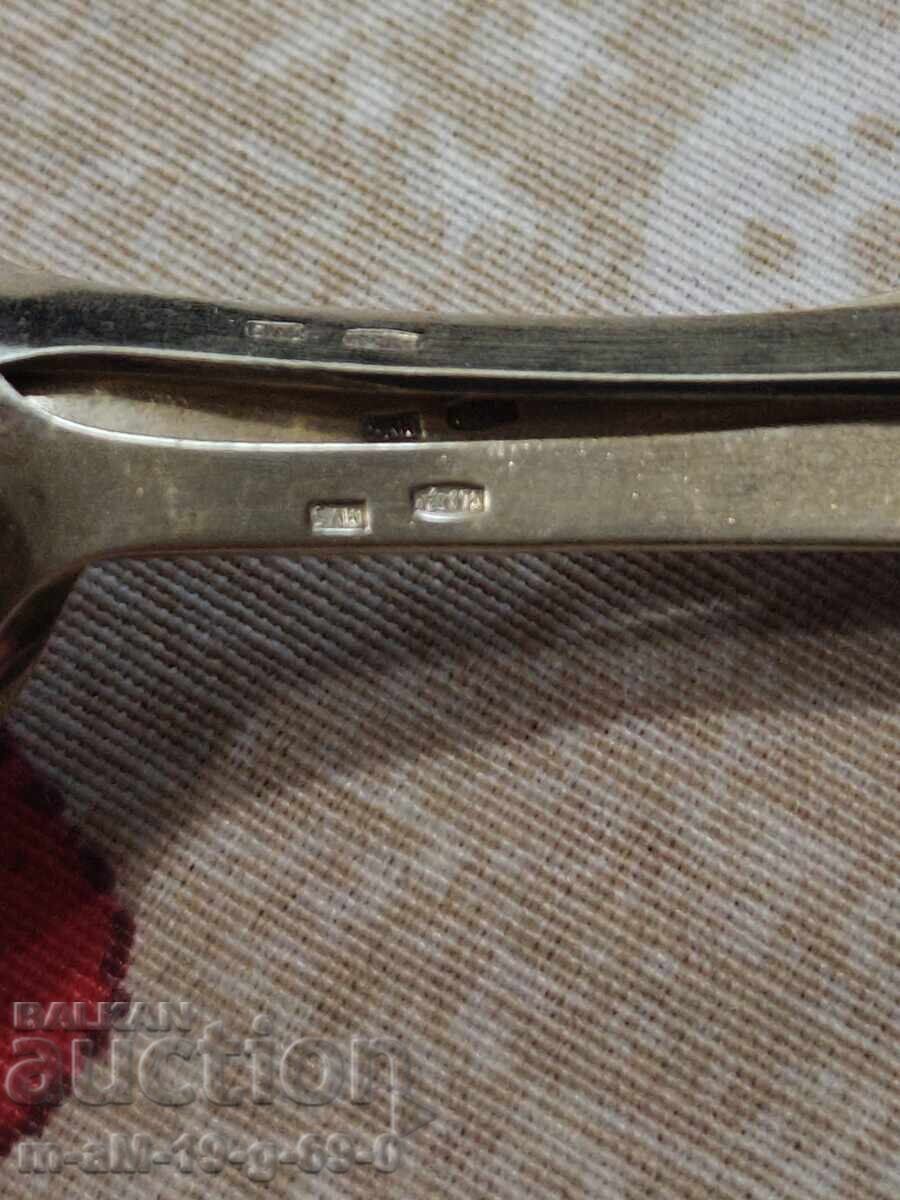 Ασημένια επιχρυσωμένα κουταλάκια με σμάλτο - 5