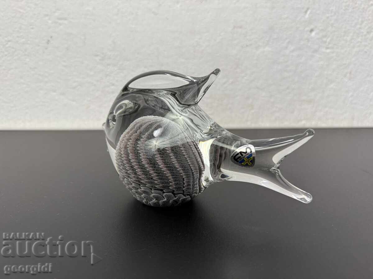 Σουηδικό χειροποίητο ειδώλιο ψαριού - FM Konstglas №7841 - 5