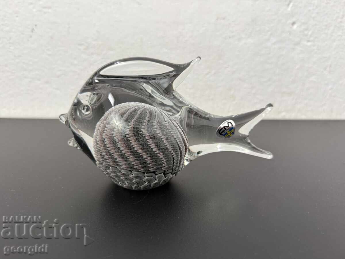 Σουηδικό χειροποίητο ειδώλιο ψαριού - FM Konstglas №7841