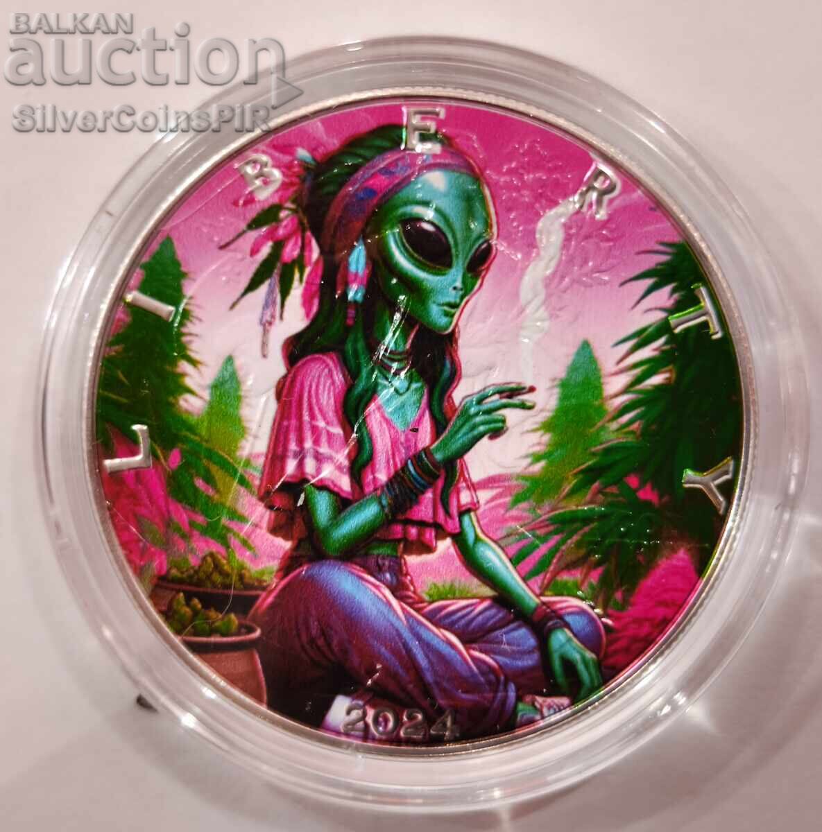 Argint 1 oz Hipster Extraterestru 2024 SUA cu preț € 46.00 | 89.97 BGN