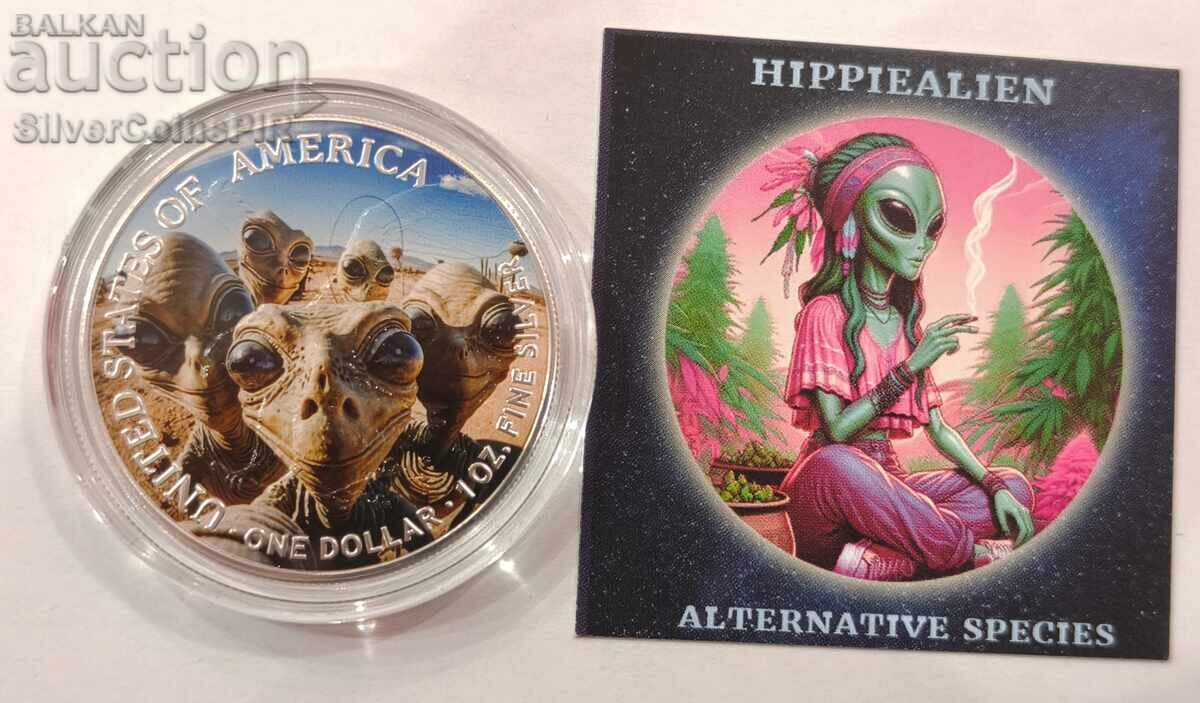 Licitație Argint 1 oz Hipster Extraterestru 2024 SUA